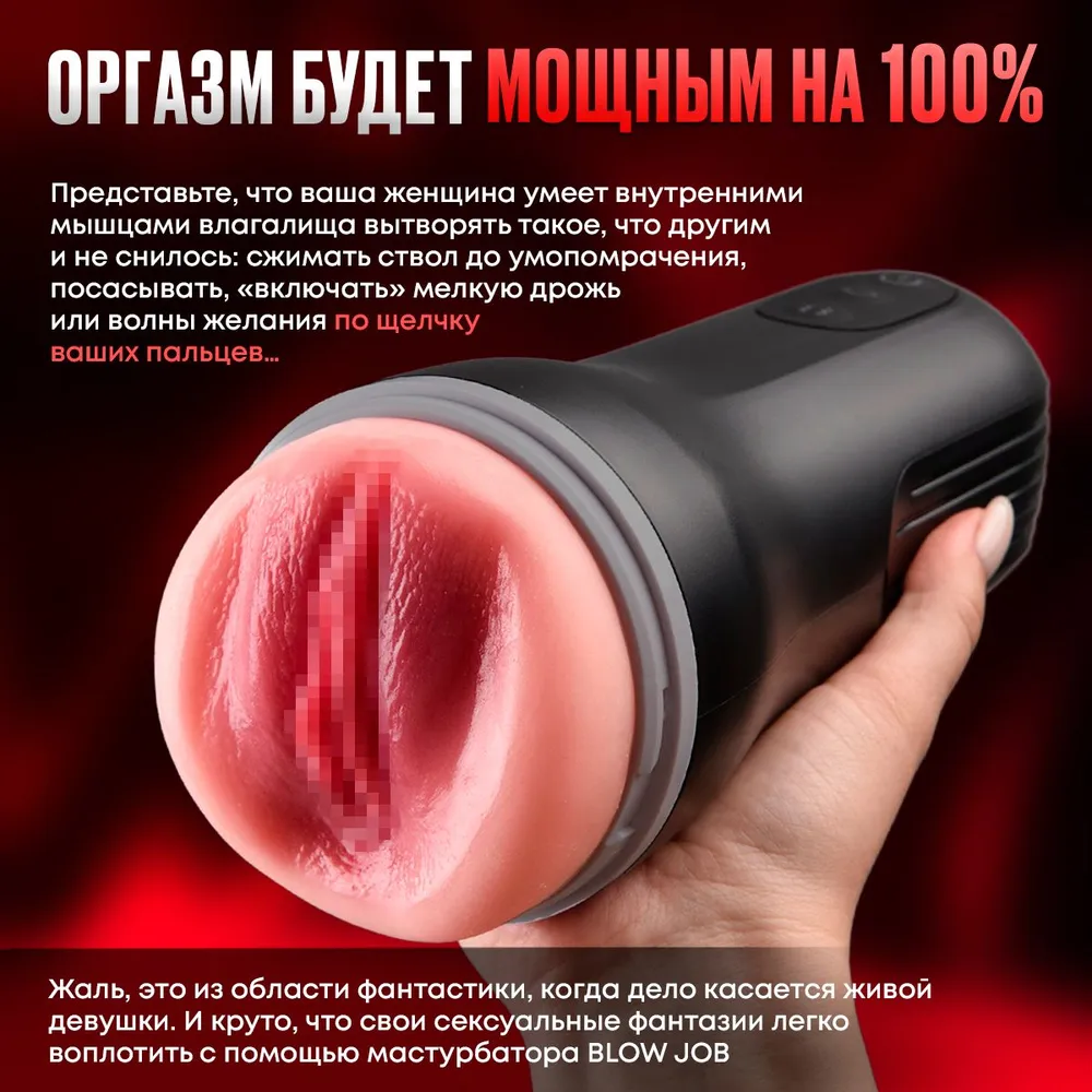 Автоматический мастурбатор с реалистичной вагиной Режим вибраций 7